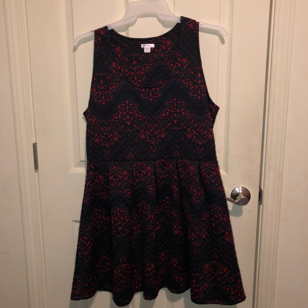 Blue and red dress